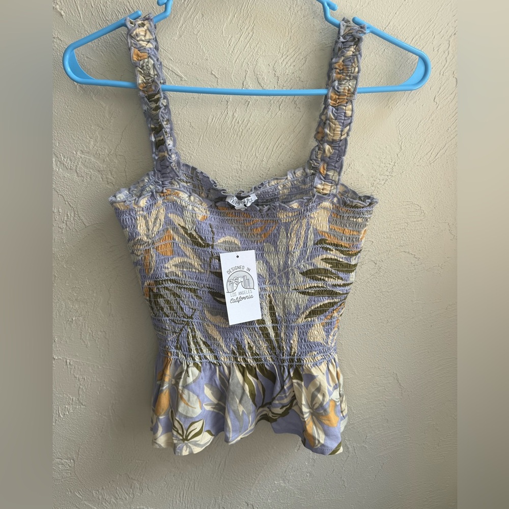 NEW WITH TAGS Purple/blue floral tank top - Women’s Medium
